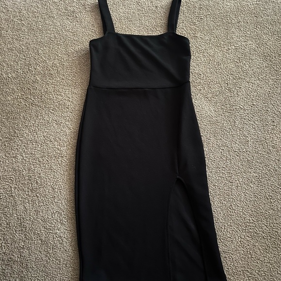 SHEIN Black Midi Dress with Slit - Picture 1 of 2